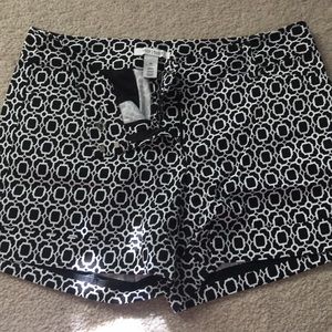 Geometric Black and White Shorts